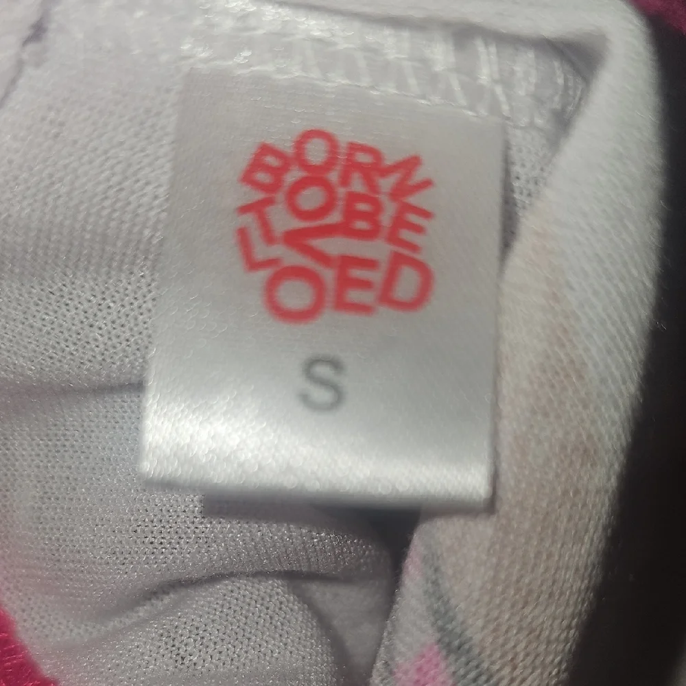 Born To Be Loved Pink Polka Dot Bikini Dog Shirt Size Small